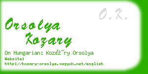 orsolya kozary business card